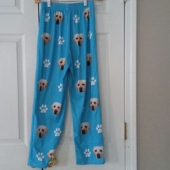 Dog face print turquoise blue white pajama bottoms Sz 10-11yrs NWOT - Picture 4 of 7